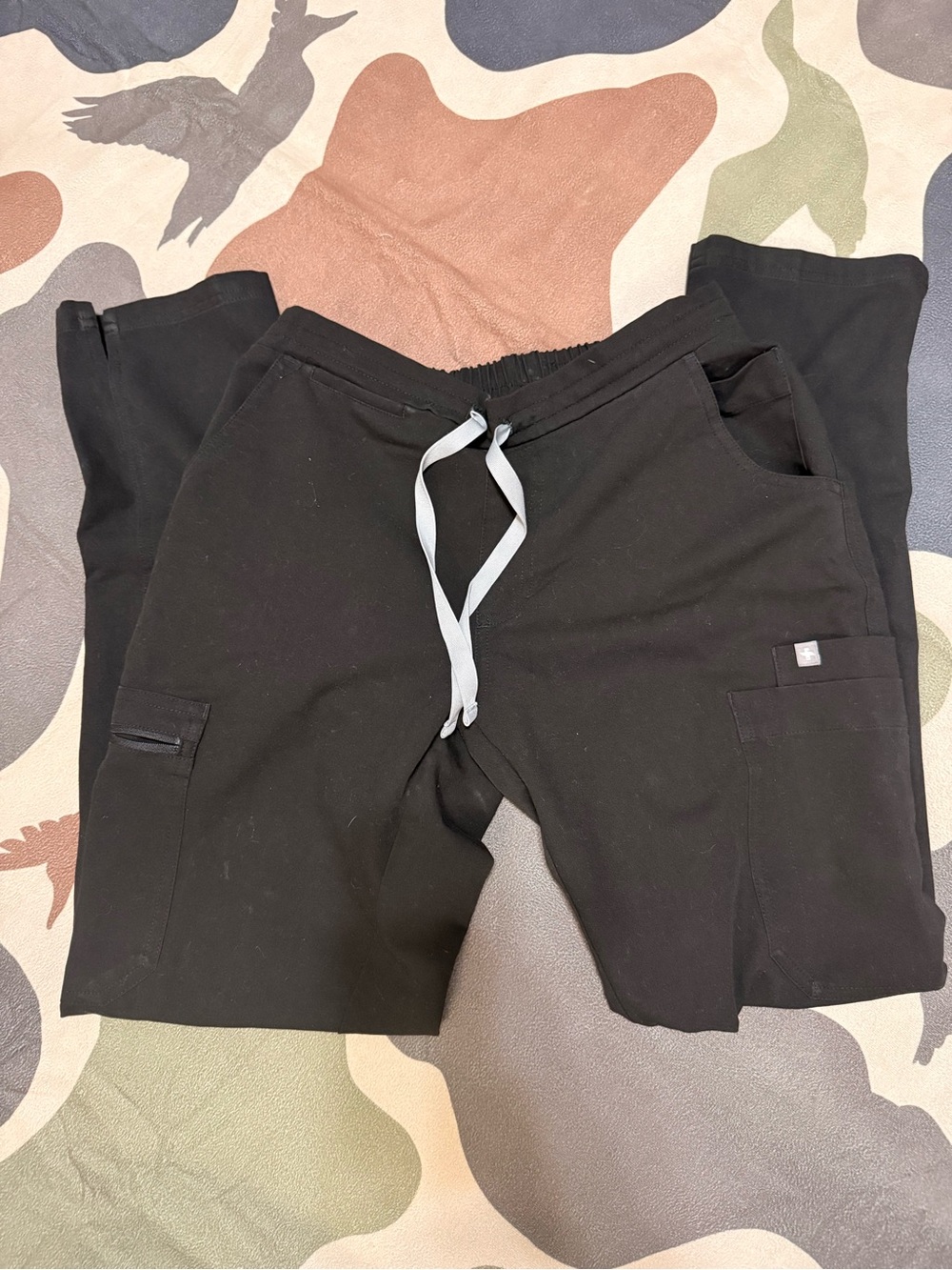 Black Drawstring figs scrub Pants